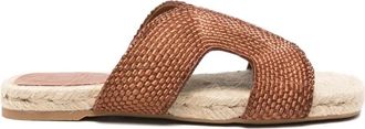 Castaner Pura Flat Sandal - Dames - Sandalen - Bruin - 36 EU - Katoen - Schoenen