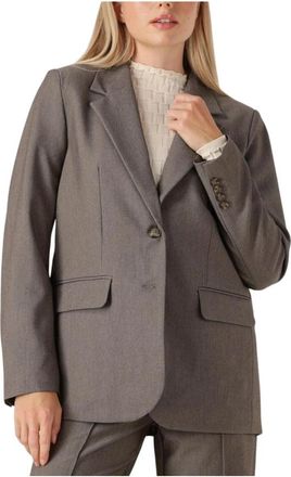 Y.A.S Grijze Elegante Blazer voor Vrouwen - Dames - Blazers - Grijs - M - Polyester - Jassen