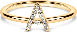 House of Brilliance 10K Gold Diamond Accent Initial A-Z Ring