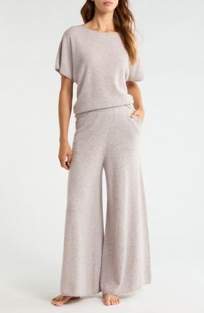Nordstrom Cashmere Lounge Set in Oatmeal Heather at Nordstrom, Size X-Large