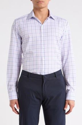 Nautica Slim Fit Plaid Dress Shirt in White/Navy at Nordstrom Rack, Size 15.5 - 32/33