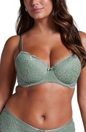 Hunkem&ouml;ller Marine Padded Underwired Bra in Iceberg Green at Nordstrom, Size 40Ddd
