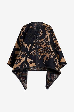 Etro Wende-Cape aus Jacquard mit Blatt- und Paisleymustern