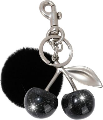 Generic Cute Purse Keychain,Black Cherry Keychain Cute Bag Charm Women Leather Keyring Car Keys