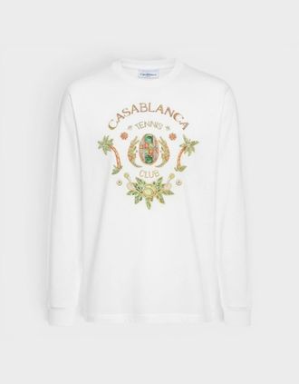 Casablanca Womens Joyaux DAfrique Tennis Club Long Sleeve T-Shirt White - Size: 18/16