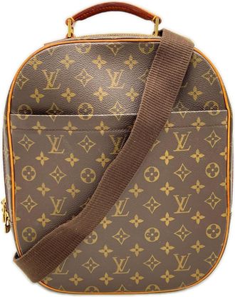 Louis Vuitton Beige Brown Coated Canvas Leather Shoulder Bag (Pre-Owned)