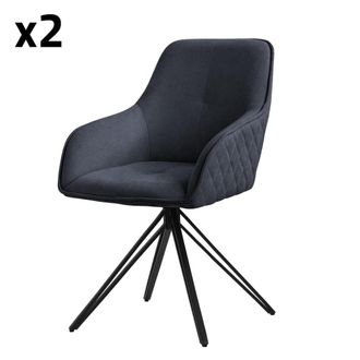 ML Design Sillas giratorias 360 grados, set de 2, antracita