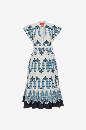 La DoubleJ Midikleid aus Popeline Jackie Scirocco Plac&eacute;e