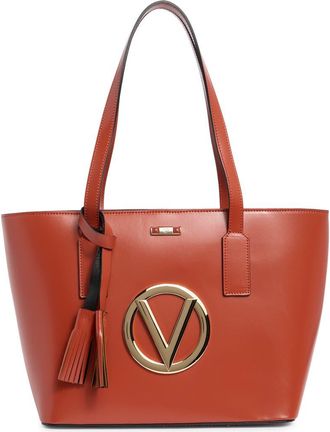 Mario Valentino Prince Foreer Leather Tote Bag in Rust at Nordstrom Rack
