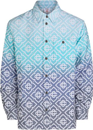Casablanca Casablanca Logo-monogrammed Woven Overshirt - Blue - XL