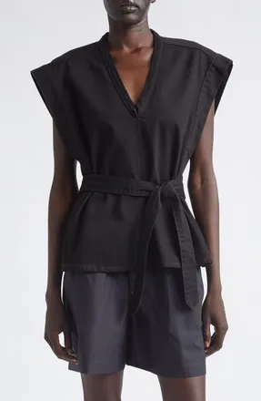 Christophe Lemaire Cotton Denim Vest in Black at Nordstrom, Size 38