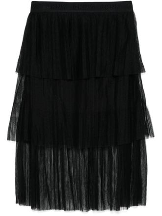 DKNY Gonna midi con balze - Nero