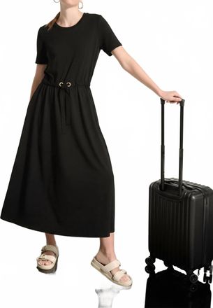 Joseph Ribkoff Jersey And Memory Fit & Flare Dress With Waist Detail In Black