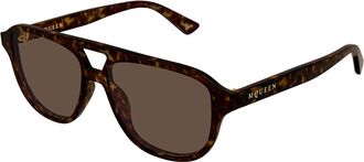 Alexander McQueen AM0573S 002 Mens Sunglasses Tortoiseshell Size 54 - Free RX Lenses - Free RX Lenses