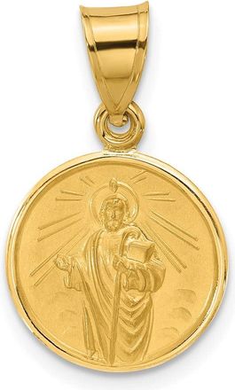 Diamond2Deal 14k Yellow Gold Polished and Satin Solid St Jude Thaddeus Medal