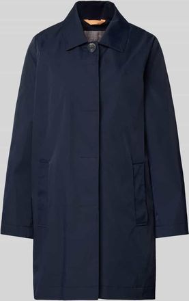 Christian Berg Mantel mit verdeckter Knopfleiste und Eingrifftaschen in Dunkelblau, Gr&ouml;&szlig;e 36