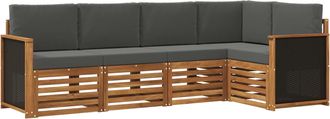 vidaXL Conjunto De Sof&aacute;s De Exterior 4 Uds. Natural Y Antracita Vidaxl
