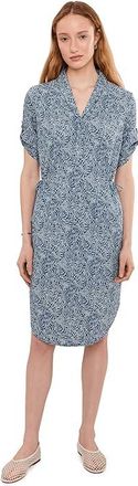 Royal Robbins Spotless Traveler Dress Short Sleeve Womens Clothing Deep Blue Briar Print : MD, Jersey/Polyester/Elastane