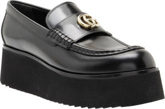 Gucci Womens Leather Gg Creeper Platform Loafer (Authentic Pre-Loved)