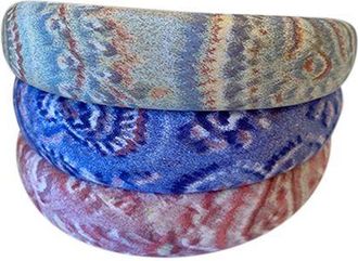 Etro Multicolour Fabric-Covered Padded Headbands
