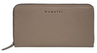 Bugatti Geldb&ouml;rse BUGATTI MIRA, Damen, grau (taupe), Leder, leicht gl&auml;nzend, unifarben, Kleinlederwaren Geldb&ouml;rse, echt Leder