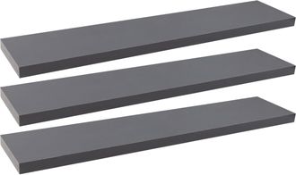 Woltu Woltu Estanteria Pared Estante Flotante Juego De 3 Estante Pared De Madera De Mdf Para Sal&oacute;n Cocina Pasillo 70x22.9x3.8cm Negro