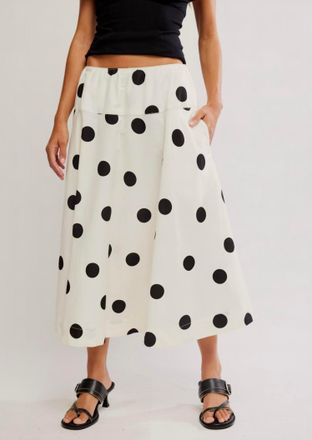 Free People Betty Dropwaist Skirt In Clean Ivory Combo
