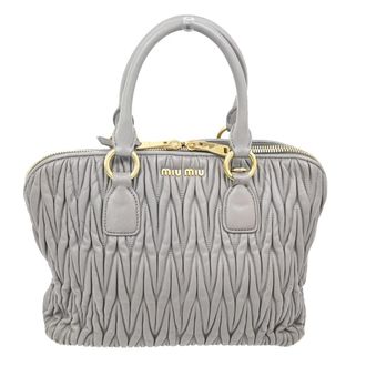 Miu Miu Madras Bowler Matelasse Leather Purple Leather Handbag (Pre-Owned)