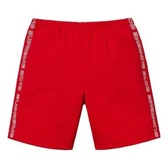 SUPREME SS19 Topline Sweatshort Side Embroidered Logo Shorts Unisex Red SUP-SS19-10329