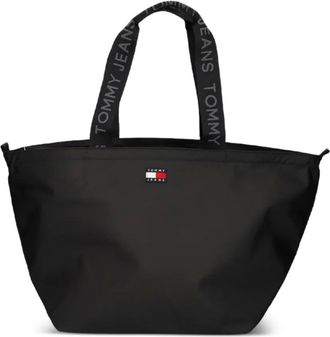 Tommy Jeans logo-patch tote bag - Black