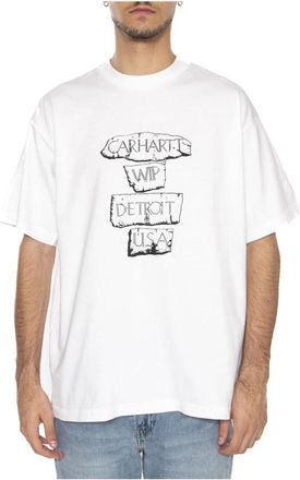 Carhartt Work in Progress Standard Crew Neck T-Shirt - Heren - T-shirts - Wit - S - Katoen - Tops