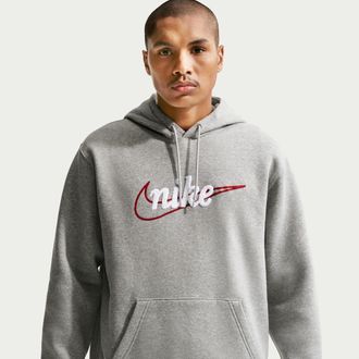 Nike Mens Nike Sportswear Club Fleece Hoodie in Grey | IF0685-063