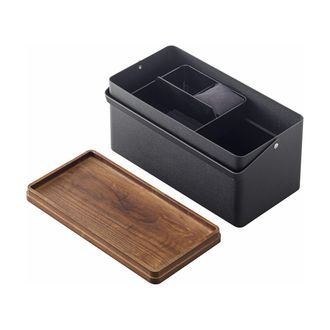Yamazaki Tableware Caja De Costura Negra Dise&ntilde;o Moderno 27x14x13,5 Cm