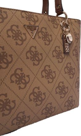 Guess Womens Tote Bag Latte Logo-Brown Polyurethane - Tote-Bags Logo/brown