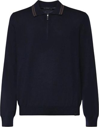 Fay Polo a Maniche Lunghe - - Tops - Uomo - Blu - L