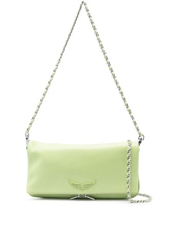 Zadig&Voltaire Rock leather crossbody bag - women - Calf Leather/Cotton - OS - Green
