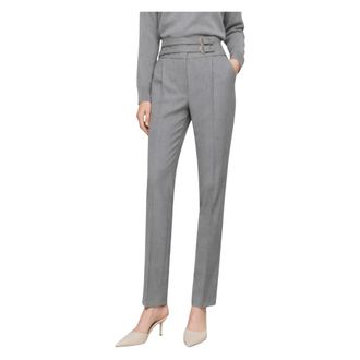 Kocca Broeken, Dames, Grijs, XS, Leer, Taille Hoge Straight-leg Broek