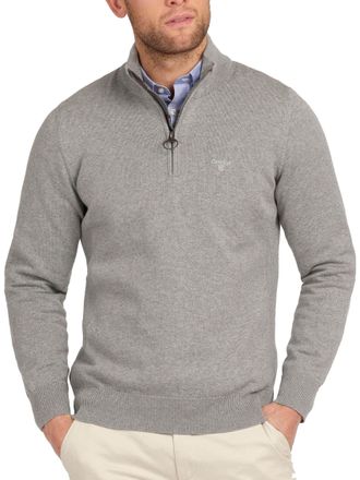 Barbour Mens Cotton Half Zip Sweater Grey Marl (UK, Alpha, XXL, Regular, Regular, Grey)