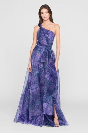 Theia Orania One Shoulder Gown in Botanic Twilight at Nordstrom, Size 12