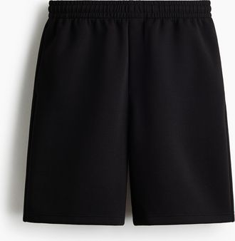 H&M Interlock-Shorts in Relaxed Fit - Schwarz