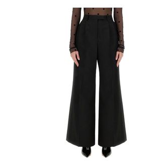 Givenchy Wide Trousers, female, Black, Size: S Tailoring Straight Pants