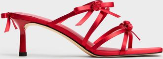 Charles & Keith Kelis Rose-Bow Strappy Heeled Mules