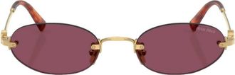 Miu Miu Dark Violet Oval Ladies Sunglasses MU A54S 5AK20Y 51
