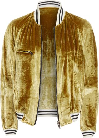 Haider Ackermann Runway Crushed Velvet Teddy Bomber Jacket