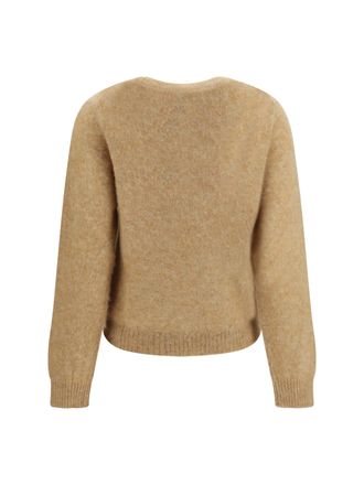 Ganni Alpaca Graphic Logo Sweater - Beige