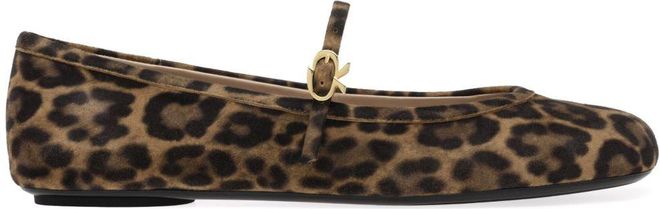 Carla Leopard-Print Suede Ballet Pumps - Womens - Suede