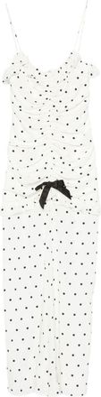 Alessandra Rich Polka-Dot Ruffled Dress - Womens - Silk/Polyester