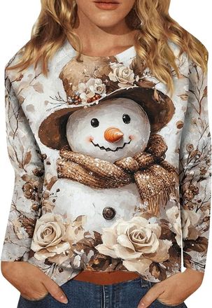 Generic Yinguo christmas t shirts women, ladies xmas jumpers, black zip up hoodie, womens xmas jumper, turtle neck tops for women, ladies plus size christmas 