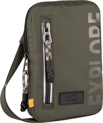 Camel Active Handytasche CAMEL ACTIVE Explore, Damen, Gr. B/H/T: 12,5cm x 19,5cm x 4,5cm, gr&uuml;n, Nylon, bedruckt, beschichtet, clean, unifarben mit Farbeins&auml;tzen, T