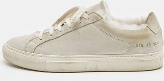 Common Projects Grey Suede Achilles Lace Up Sneakers